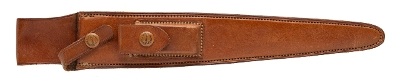 "1950’s RANDALL 13-12 ARKANSAS TOOTHPICK W/ BROWN BUTTON HEISER SHEATH (68611)" - Image 4 of 6