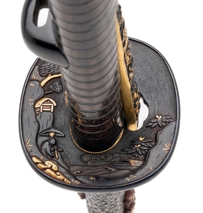 "Japanese Koto Tanto by Kanekuni with Samurai-Themed Koshirae (12348070)(DTX)" - Image 9 of 14
