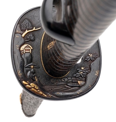 "Japanese Koto Tanto by Kanekuni with Samurai-Themed Koshirae (12348070)(DTX)" - Image 10 of 14