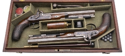 "Very Fine Cased Pair of Percussion Pistols by John Manton (AH6768) CONSIGNMENT" - Image 1 of 17