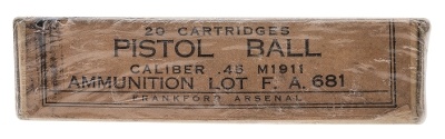 ".45 Caliber 1911 Pistol Ball By Frankford Arsenal (AM681)" - Image 1 of 1