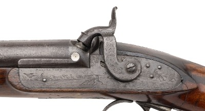 "Double Barrel Percussion Shotgun by Samuel Nock (AS106) " - Image 6 of 13