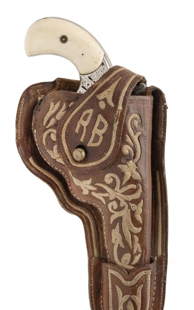 "Excellent Factory Engraved Hopkins & Allen Ranger No. 2 W/ Piteado Holster (50924) " - Image 9 of 10