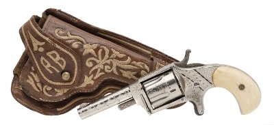 "Excellent Factory Engraved Hopkins & Allen Ranger No. 2 W/ Piteado Holster (50924) " - Image 1 of 10
