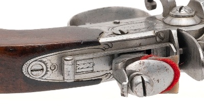 "Rare 3 Barrel Flintlock Pocket Pistol (51006) " - Image 5 of 7