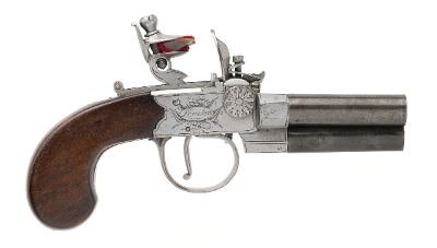 "Rare 3 Barrel Flintlock Pocket Pistol (51006) " - Image 1 of 7