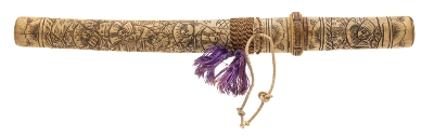"Daisho Set of Souvenir Tantos with Carved Bone Saya (72111)&nbsp; " - Image 7 of 8