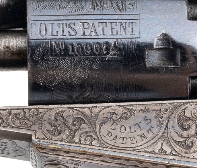 "Beautiful Double Cased Set of Factory Engraved Colt 1849 Pocket Revolvers w/ Carved Ivory Grips (76217) " - Image 12 of 25