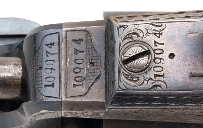 "Beautiful Double Cased Set of Factory Engraved Colt 1849 Pocket Revolvers w/ Carved Ivory Grips (76217) " - Image 17 of 25