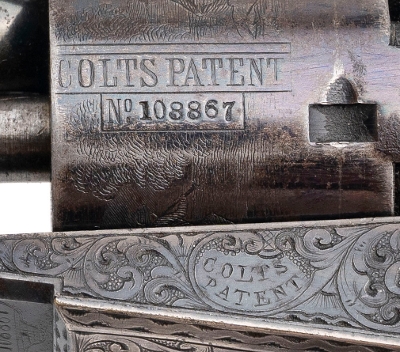 "Beautiful Double Cased Set of Factory Engraved Colt 1849 Pocket Revolvers w/ Carved Ivory Grips (76217) " - Image 3 of 25