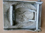 German WW Luftwaffe aluminum EM original belt buckle normal use. - 4 of 12