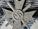 German Woriginal silver German War Service Cross 1st Class with swords
(Kriegsverdienstkreuz 1. Klasse mit Schwertern). - 8 of 13