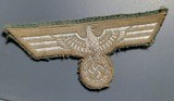 German WW II silver wire brocade breast eagle used by officers and EM NICE. - 1 of 3
