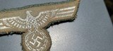 German WW II silver wire brocade breast eagle used by officers and EM NICE. - 3 of 3