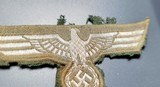 German WW II silver wire brocade breast eagle used by officers and EM mothed. - 5 of 7
