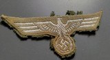 German WW II silver wire brocade breast eagle used by officers and EM mothed. - 6 of 7