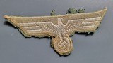 German WW II silver wire brocade breast eagle used by officers and EM mothed. - 7 of 7