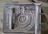 German WW II Waffen SS Belt Buckle, well-marked with RZM and SS runes! - 5 of 9