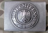 German WW II army aluminum belt buckle
rare F.R.O. maker EXC condition some normal wear only! - 1 of 5