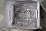 German WW II army aluminum belt buckle
rare F.R.O. maker EXC condition some normal wear only! - 5 of 5