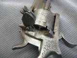 6 Shot 10mm Pinfire Revolver, Handsome Restrained Scroll Work, Tight Action, Belgian Manufacture - 3 of 5