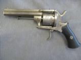 6 Shot 10mm Pinfire Revolver, Handsome Restrained Scroll Work, Tight Action, Belgian Manufacture - 2 of 5