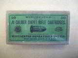 Winchester .41 Caliber Short Rifle Cartridges, Two Piece Partially Sealed Box. H Headstamp - 1 of 5
