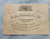 Westley Richards & Co. Ltd. Gun Case Trade Label, An Early Example Which Is In Excellent Condition - 1 of 2