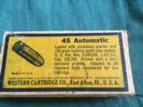 Western ,45 auto, center fire cartridges,Lubaloy 230 grain K code #'s - 3 of 5