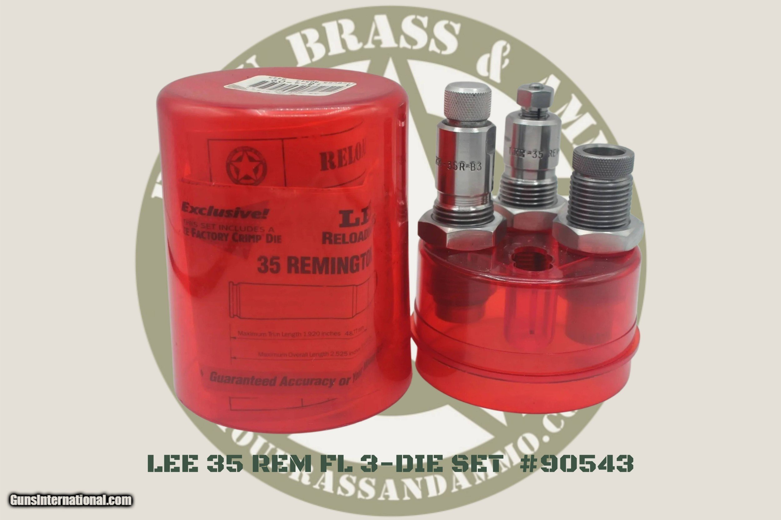 Lee Precision 90543 Set Di Filiere Per Ricarica Calibro 35 REM - 3 Matrici Con Custodia E Cestello Porta-conchiglie