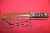 US M3 Camillus WW2 Fighting Knife with M8 Leather Camillus Scabbard - 5 of 6