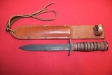 US M3 Camillus WW2 Fighting Knife with M8 Leather Camillus Scabbard - 1 of 6