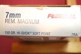 7 mm Remington Magnum Ammo 40 Rounds Federal Classic Factory - 6 of 8