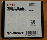 Nightforce SHV 3-10x42mm .250 MOA Illuminated Forceplex Riflescope C611 - 2 of 6