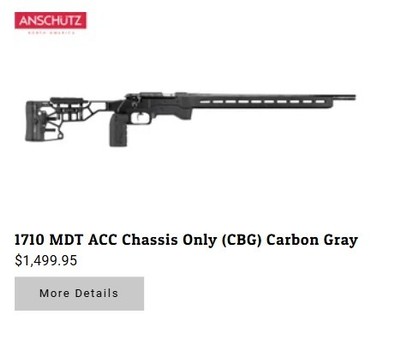 MDT ACC Chassis for Anschutz 1710 Like New Carbon Gray