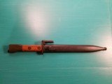 Belgian FN FAL Type A Bayonet with Wood Grip Scales, Scabbard, Unissued Mint Condition - 1 of 7