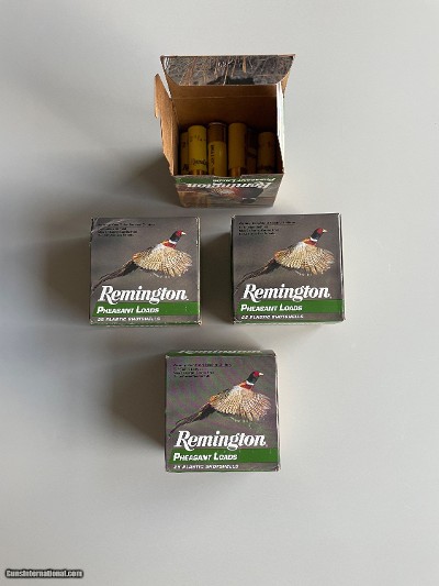 Remington Pheasant Loads, 20 Gauge, 2 3/4", 1 oz., 4 shot,
25 Rounds/box
88 rounds
