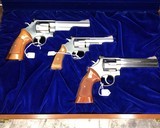 Smith and Wesson Stainless Presentation Set Cased models 629, 686, 63, Three Gun Set NIB - 10 of 15