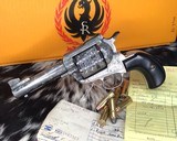 1991 Ruger New Model Super BlackHawk .44 Mag Revolver, 4 5/8 In. Birds Head, 100% Master Hand Engraved - 8 of 24