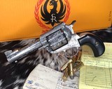1991 Ruger New Model Super BlackHawk .44 Mag Revolver, 4 5/8 In. Birds Head, 100% Master Hand Engraved - 3 of 24