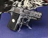 Colt Series 80 MK IV Mustang .380 acp, Hand Engraved, Boxed - 3 of 11
