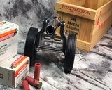 1955 Deluxe Chrome Winchester Signal Cannon with Pine Crate and Ammunition, 10 Gauge. - 12 of 25