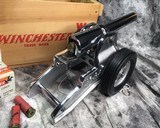 1955 Deluxe Chrome Winchester Signal Cannon with Pine Crate and Ammunition, 10 Gauge. - 6 of 25