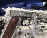 Colt 70 Series Government Model Stainless, Hand Engraved, New - 13 of 16