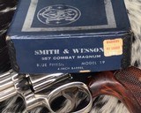 Smith and Wesson .357 Combat Magnum, Model 19-3, Nickel, Boxed - 7 of 15