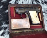 1925 Colt Model 1908 Case Colored W/ Preban Ivory Grips, Unfired in Wood Presentation case. Gorgeous - 7 of 12