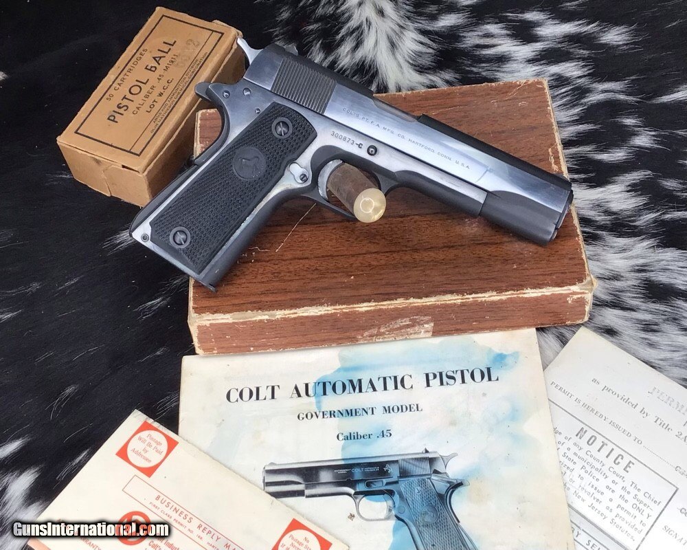 1966 Colt Government Model, Pre-70 series, boxed