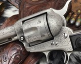 1907 Colt SAA1sr Gen., 5.5 inch, .45 Colt , D.W. Harris engraved, Silver Plated, Archives letter. - 3 of 25