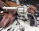 1907 Colt SAA1sr Gen., 5.5 inch, .45 Colt , D.W. Harris engraved, Silver Plated, Archives letter. - 1 of 25