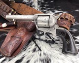 1907 Colt SAA1sr Gen., 5.5 inch, .45 Colt , D.W. Harris engraved, Silver Plated, Archives letter. - 17 of 25